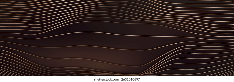 fundo elegante chique em tons castanho, bege, amarelo. Dourado, linhas de cobre, ondas.
Padrão geométrico. Capa, embalagem, modelo de negócio. Quadro para marca, logotipo, convite.
Malha de gradiente.