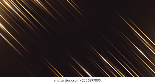 Chic elegant card in brown, beige, black shades. Golden, copper lines. Geometric pattern. Cover, packaging, business brand template.