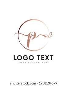 Un diseño elegante, emana sofisticación y elegancia tipo de letra de guión refinado tipo de letra P plantilla de logotipo, logotipo vector para identidad de empresa y empresa 