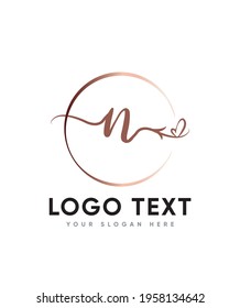 A chic, emanates sophistication and elegance refined script letter type N logo template, Vector logo for business and company identity
