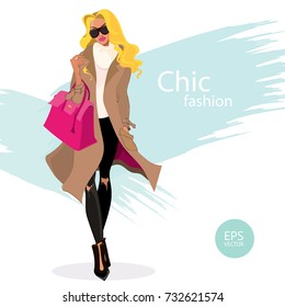 Chic fashion woman illustration