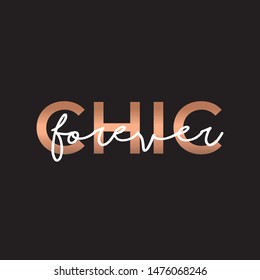 Chic Forever Vector Design with Gold Color