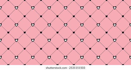 Chic Geometric Heart Patterns: Seamless, Colorful Designs for Modern Backgrounds