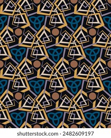 Chic geometric seamless pattern. Vector illustration for print, fabric, cover, packaging, interior decor, blog decoration and other your projects.