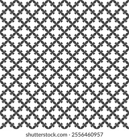 Chic geometric vector pattern, ideal for backgrounds, textiles, wallpapers, and web design. This pattern features a sleek black and white diamond and circle design.