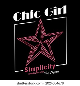 Chic Girl start  dot abstract,Graphic design print t-shirts fashion,vector,poster