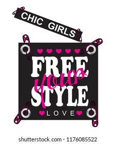 chic girls vector for t-shirt