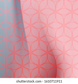 Chic girly pink wavy silk drapery for wallpaper and background. Delicate pink flaming background.