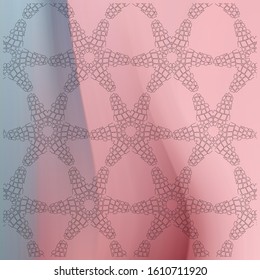 Chic girly pink wavy silk drapery for wallpaper and background. Delicate pink flaming background.