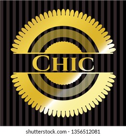 Chic gold shiny emblem