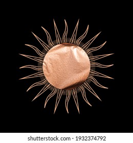 lujoso estilo retro de engrase elegante dorado. imagen de las fases del sol y la luna. la cultura del cultismo. Gráficos vectoriales