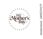 Chic Happy Mother’s Day Script with Heart and Rose
Minimalist Mother’s Day Font Art for Greeting Cards
