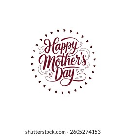 Chic Happy Mother’s Day Script with Heart and Rose
Minimalist Mother’s Day Font Art for Greeting Cards
