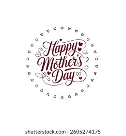 Chic Happy Mother’s Day Script with Heart and Rose
Minimalist Mother’s Day Font Art for Greeting Cards
