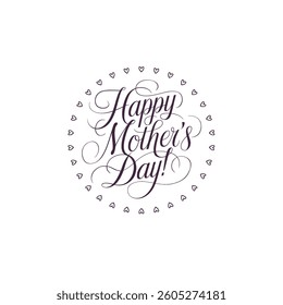 Chic Happy Mother’s Day Script with Heart and Rose
Minimalist Mother’s Day Font Art for Greeting Cards
