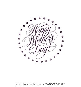Chic Happy Mother’s Day Script with Heart and Rose
Minimalist Mother’s Day Font Art for Greeting Cards
