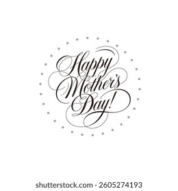 Chic Happy Mother’s Day Script with Heart and Rose
Minimalist Mother’s Day Font Art for Greeting Cards
