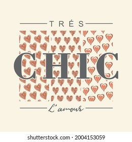 Chic heart abstract,Graphic design print t-shirts fashion,vector,poster,card