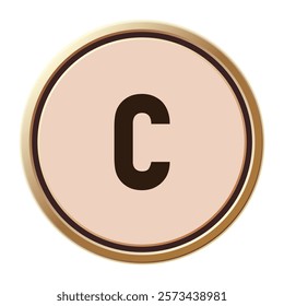 Chic letter c with an elegant and simple design, great for Valentine-themed decorations and graphic designs