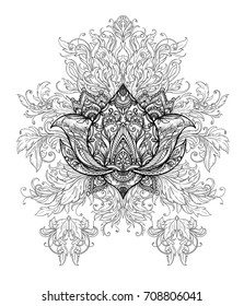 Chic Lotus in plant patterns as a symbol of purity and wisdom