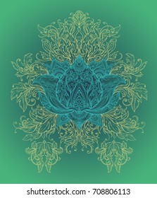 Chic Lotus in plant patterns as a symbol of purity and wisdom