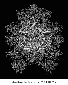 Chic Lotus in plant patterns as a symbol of purity and wisdom