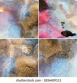 chic, luxurious Colorful background with divorces and gold. marble imitation, acrylic paint, handmade. Silver, bronze, gold, gilding