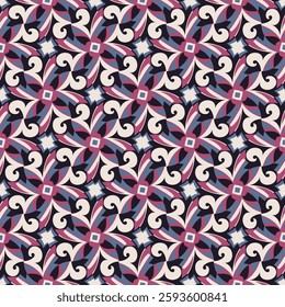 Chic motley seamless pattern. Art forms are grouped and arranged in a specific order. Vector image for print, textile, packaging, interior design and your other projects.
