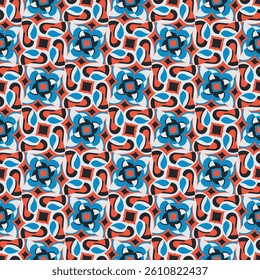 Chic motley seamless pattern. Art forms are grouped and arranged in a specific order. Vector image for print, textile, packaging, interior design and your other projects.