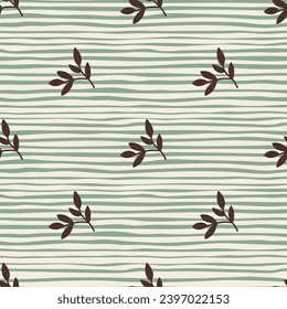 Chic and organic seamless pattern with leaves and herbs, perfect for spring and summer textiles, wallpapers, and fashion designs with a modern twist.