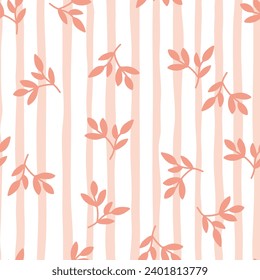 Chic and organic seamless pattern with leaves and herbs, perfect for spring and summer textiles, wallpapers, and fashion designs with a modern twist.