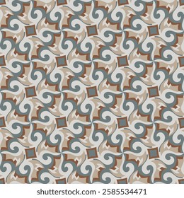 Chic ornate seamless pattern in pastel colors. Art forms are grouped and arranged in a specific order. Vector image for print, textile, packaging, interior design and your other projects.