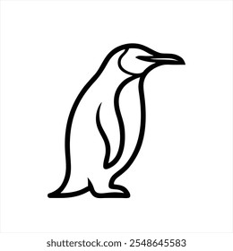 Silueta elegante del pingüino, elegancia moderna simple