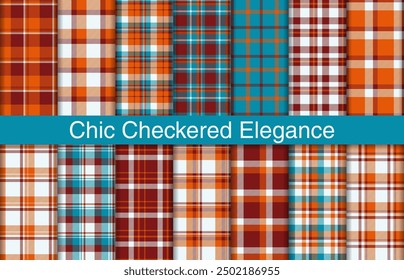 Chic plaid bundles, textile design, checkered fabric pattern for shirt, dress, suit, wrapping paper print, invitation and gift card.