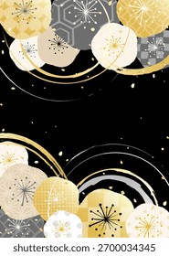 Chic flor de ameixa padrão japonês estilo ilustração de fundo