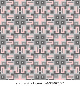 Chic polygonal seamless pattern in soft colors. Art forms are grouped and arranged in a specific order. Vector image for print, textile, packaging, interior design and your other projects.