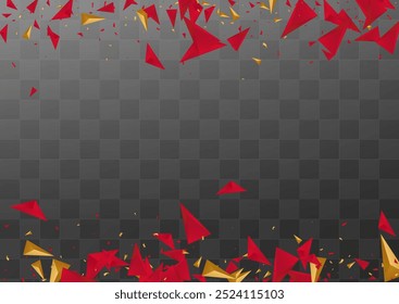 Chic Pyramid Graphic Vetor fundo transparente. Cartão Moderno. Design de formas minimalistas de vermelho e ouro. Layout da tecnologia.