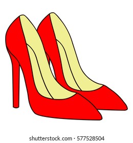 Chic red high heel shoes