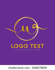 A chic and romantic script font type U logo template, Vector logo for business and company identity 