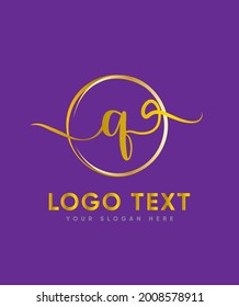A chic and romantic script font type Q logo template, Vector logo for business and company identity 