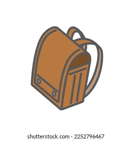 Bolso de escuela elegante con un ambiente clásico (estilo isométrico)