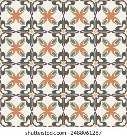 Chic seamless pattern. Art forms are grouped and arranged in a specific order. Vector image for print, textile, packaging, interior design and your other projects.