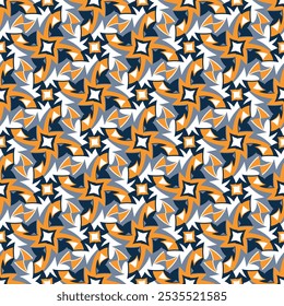 Chic seamless pattern. Art forms are grouped and arranged in a specific order. Vector image for print, textile, packaging, interior design and your other projects.