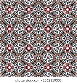 Chic seamless pattern. Art forms are grouped and arranged in a specific order. Vector image for print, textile, packaging, interior design and your other projects.
