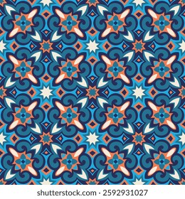 Chic seamless pattern. Art forms are grouped and arranged in a specific order. Vector image for print, textile, packaging, interior design and your other projects.