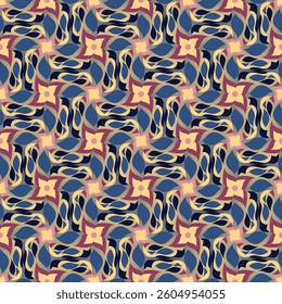 Chic seamless pattern. Art forms are grouped and arranged in a specific order. Vector image for print, textile, packaging, interior design and your other projects.
