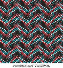 Chic seamless pattern with intertwining multicolored stripes. Hand drawn background for your design. Textile, packaging, blog decoration, banner, poster, wrapping paper. Vector. 