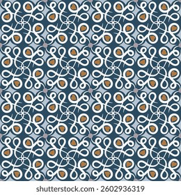 Chic seamless pattern. Overlapping art forms, stripes, polygons, segments are grouped and arranged in a certain order. Vector. 