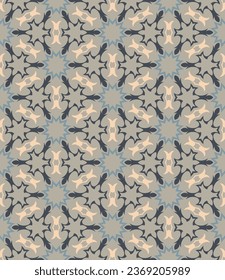 Chic seamless pattern in soft colors. Art forms are grouped and arranged in a specific order. Vector image for print, textile, packaging, interior design and your other projects.