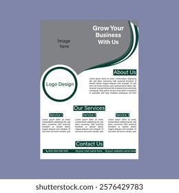 Chic Sherwood Green and White Flyer Design Template for Eco Friendly Branding, Sustainable Marketing, and Modern Business Promotion